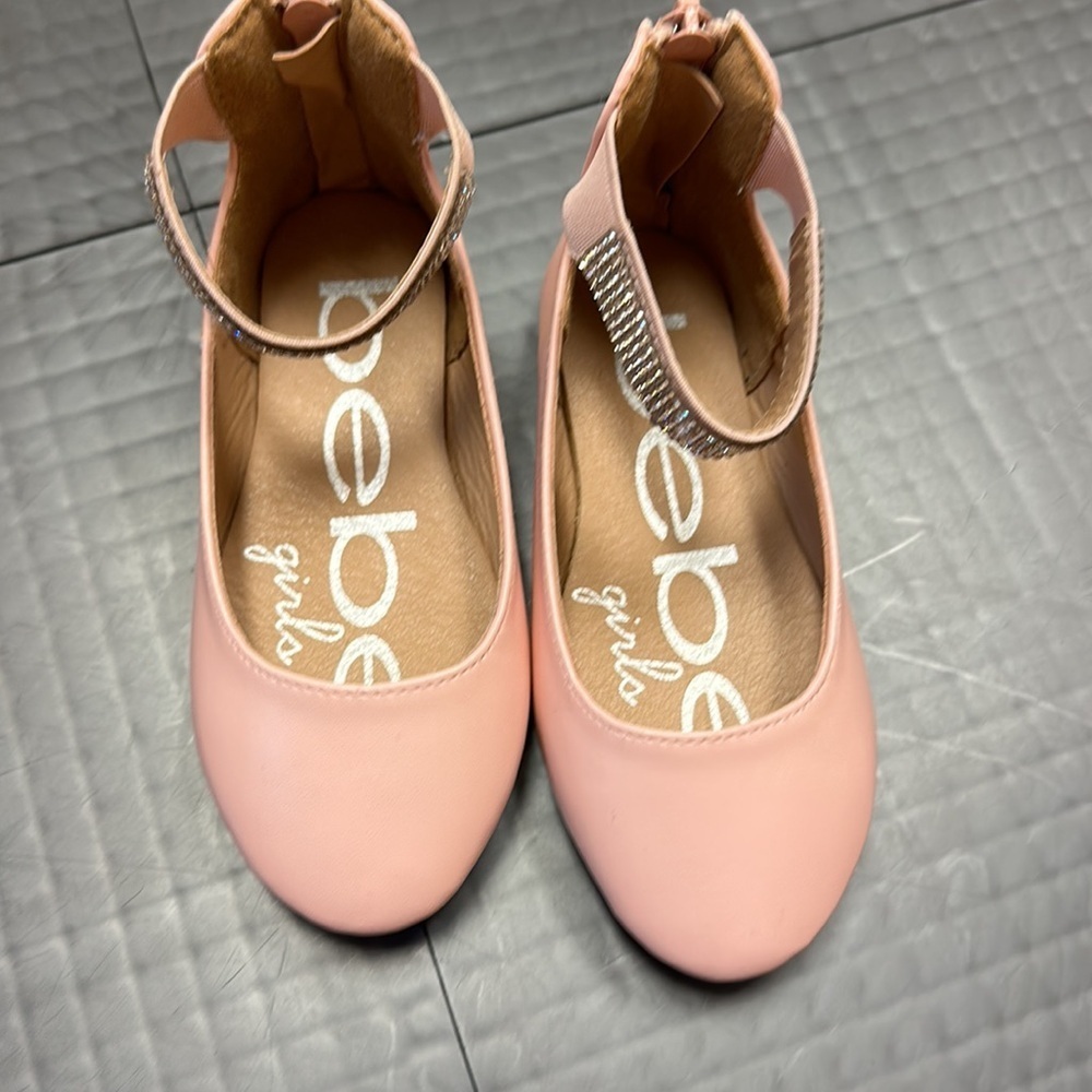 BEBE GIRLS PINK RHINESTONE DRESS SHOES FLATS SIZE 8 - Picture 2 of 7